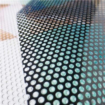Perforated Qhov rai Vinyl Sticker